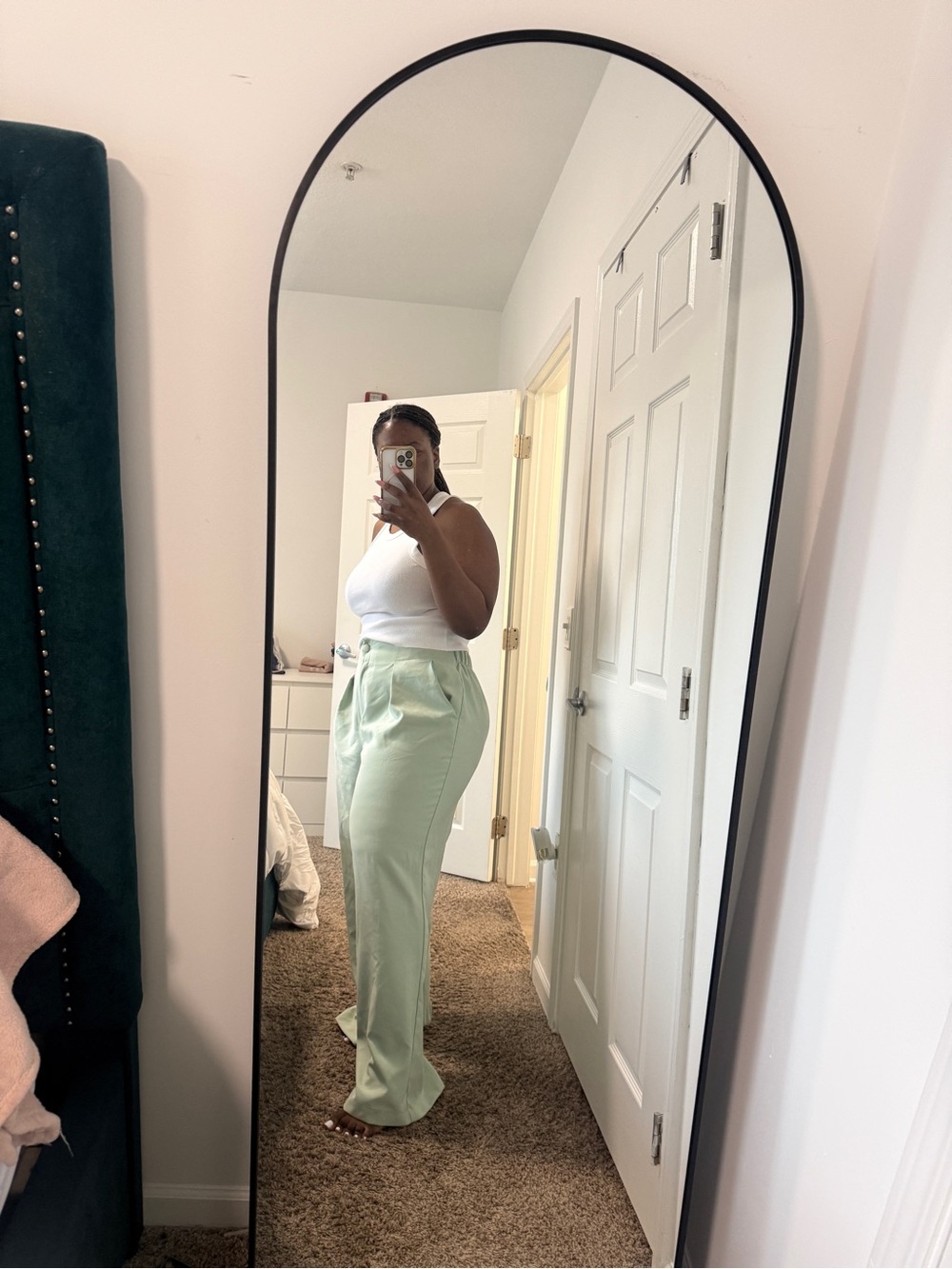 Fashion to Figure Soft Sage Wide-Leg High-Rise Pants - Picture 2 of 4